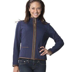 NEW Sail to Sable Must Be Manhattan Jacket Navy Blue Brown Riding Size Small NWT